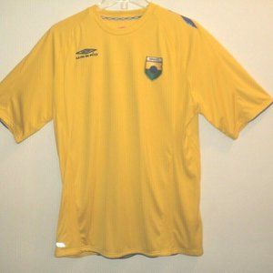 Umbro Men's Medium Activewear Shirt Yellow Brasil
